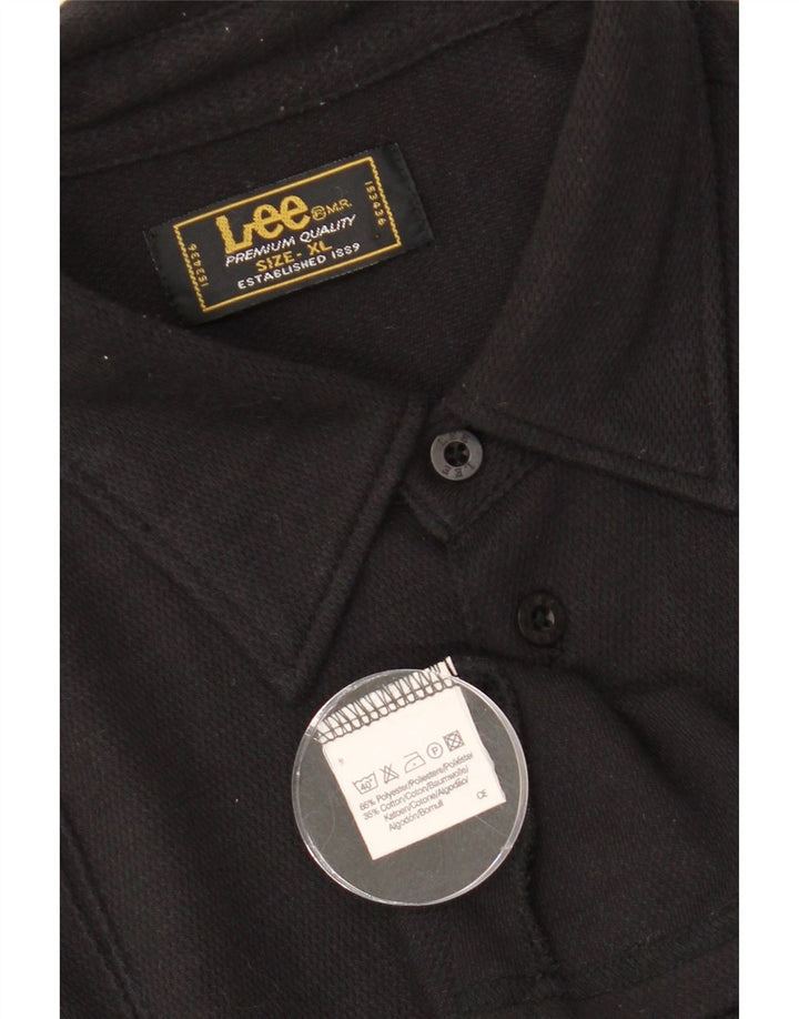 LEE Mens Shirt XL Black Polyester Vintage Lee and Second-Hand Lee from Messina Hembry 