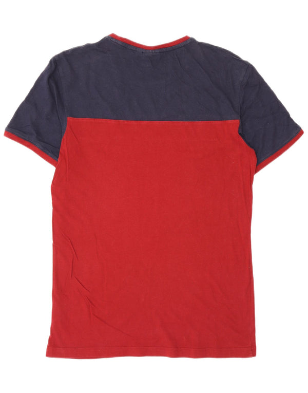 Мужская футболка Fila, маленький красный, хлопок с цветными блоками