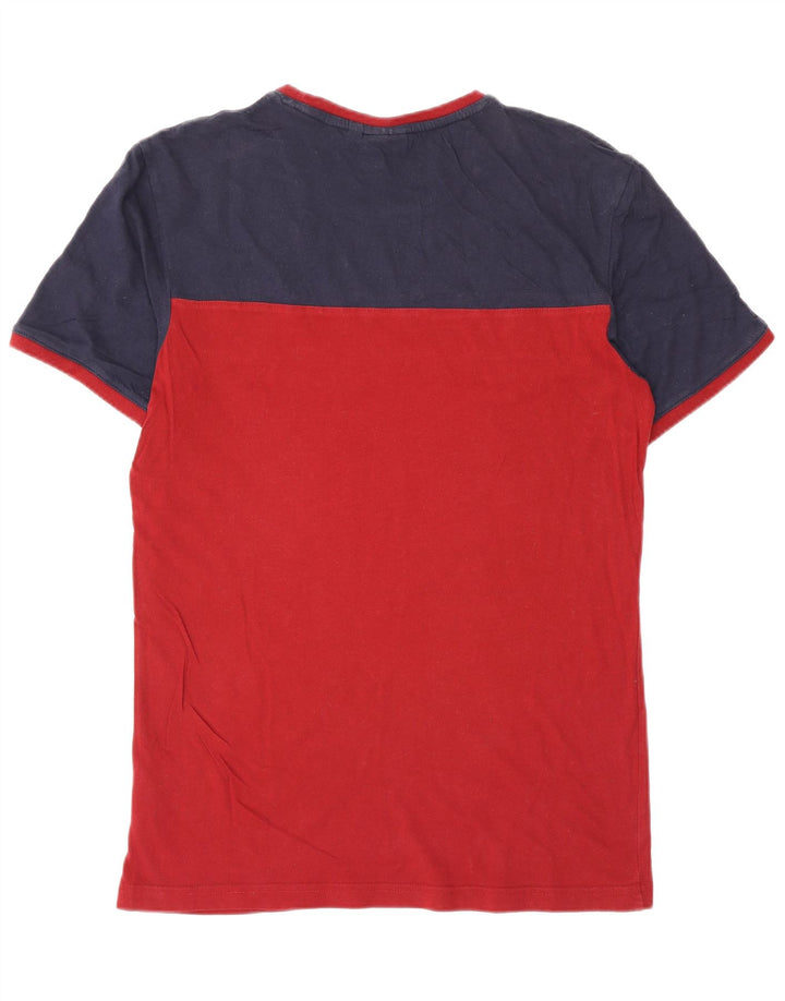 Мужская футболка Fila, маленький красный, хлопок с цветными блоками