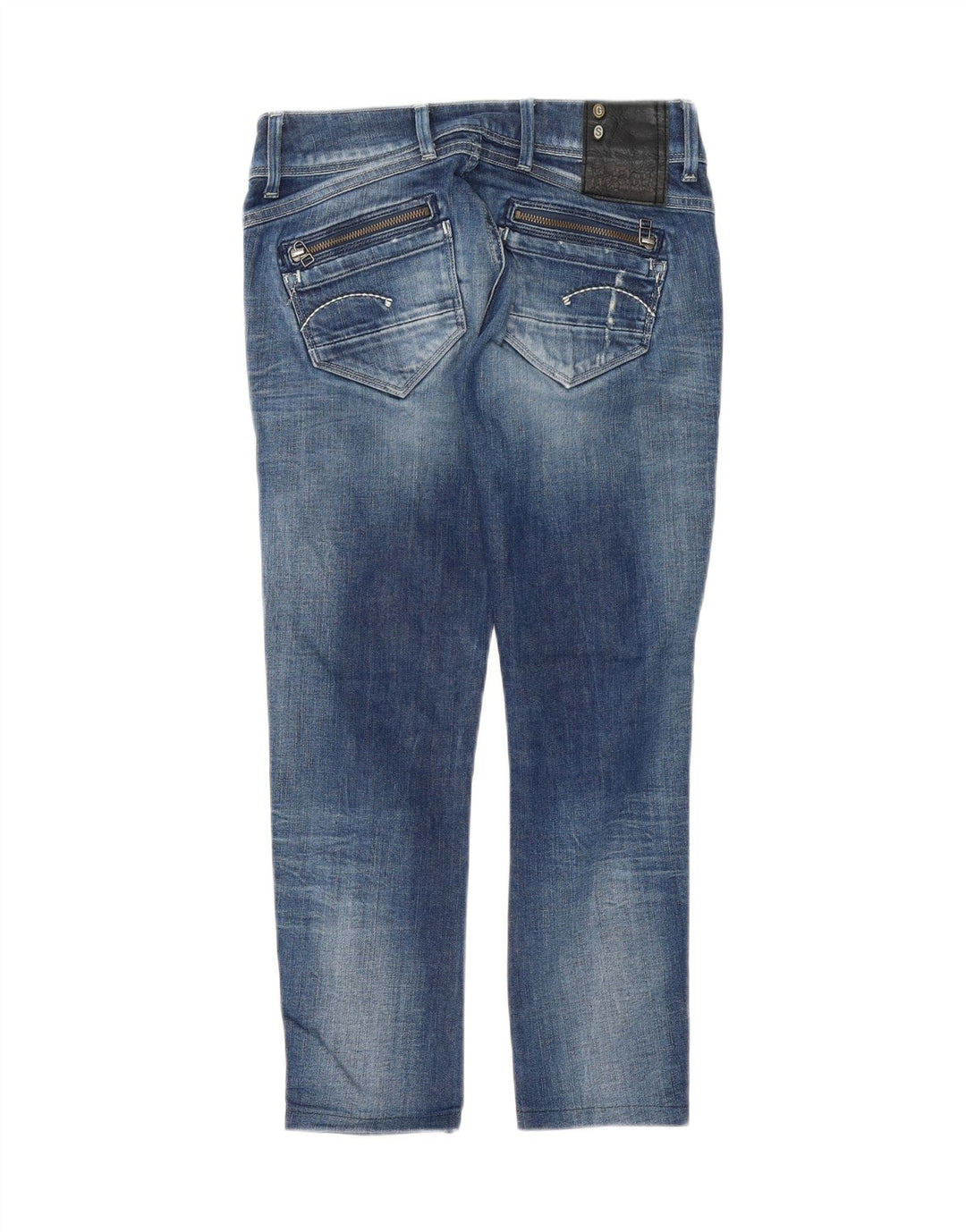 G-STAR Womens 3301 Distressed Slim Jeans W26 L26 Blue Cotton
