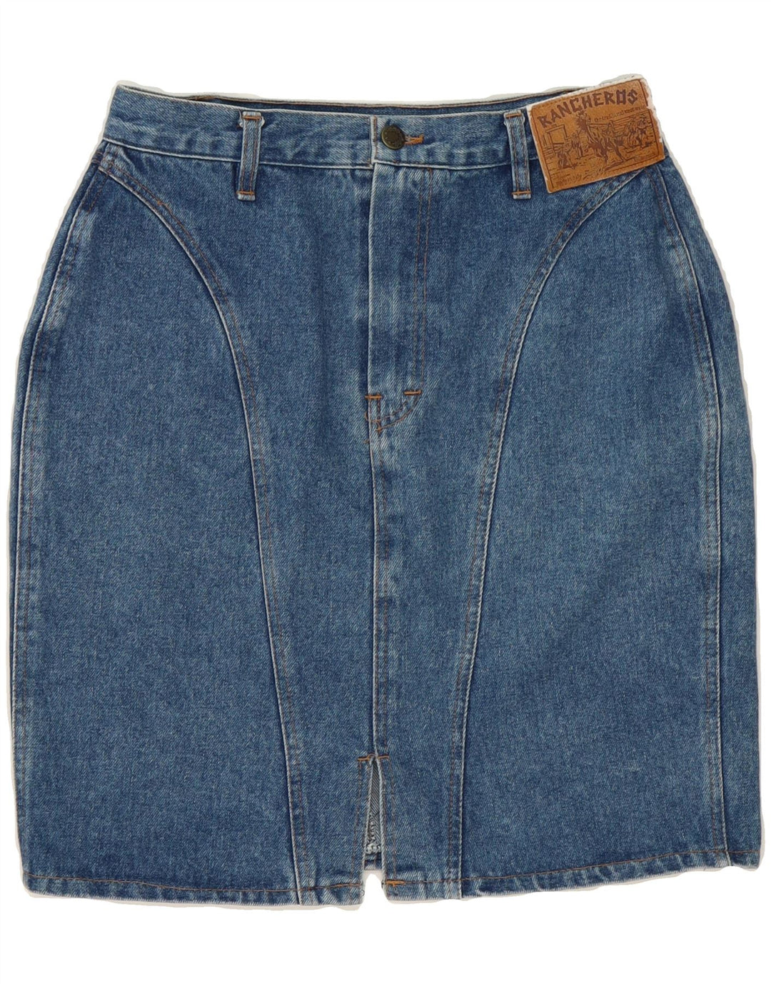 RANCHEROS Womens Denim Skirt W26 Small Blue Vintage Rancheros and Second-Hand Rancheros from Messina Hembry 