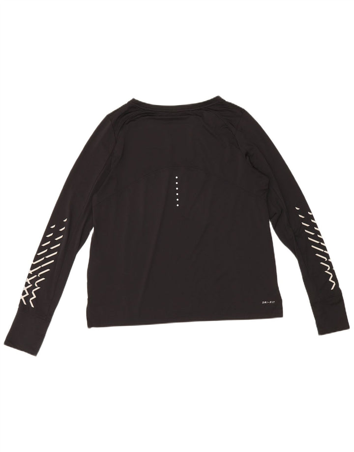Женский топ с графическим рисунком Nike Dri Fit UK 14, средний черный полиэстер
