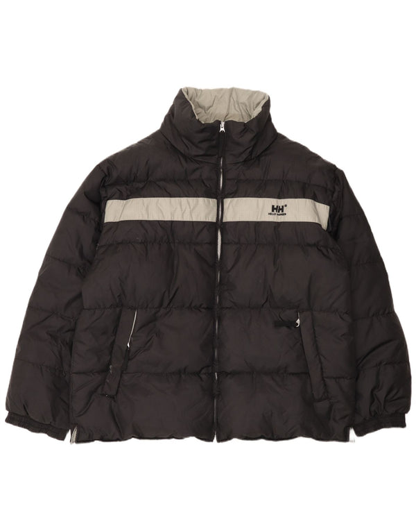 Мужская стеганая куртка Helly Hansen с графическим рисунком UK 44 2XL, черный нейлон с цветными блоками