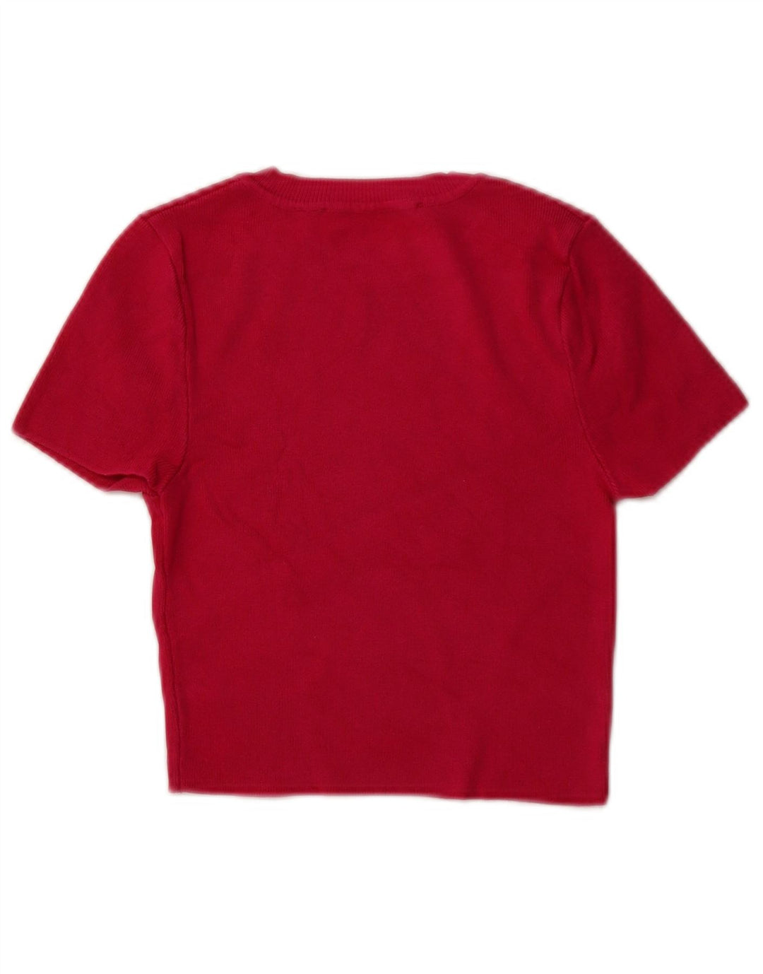 Женский укороченный джемпер с круглым вырезом ZARA с короткими рукавами, Великобритания, 8, маленький розовый