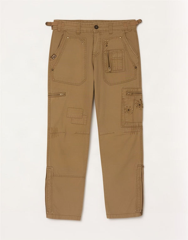 Lee Cooper Мужские прямые брюки-карго W28 L32 бежевые, хлопок