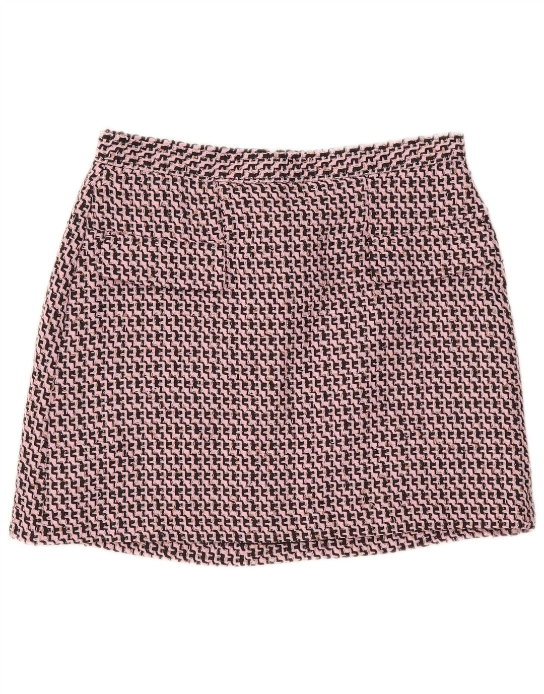 Женская мини-юбка Topshop UK 14, большая W32, полиэстер с розовым шевроном