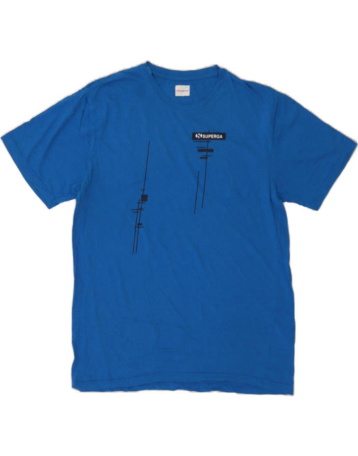 SUPERGA Mens T-Shirt Top 2XL Blue Cotton Vintage Superga and Second-Hand Superga from Messina Hembry 