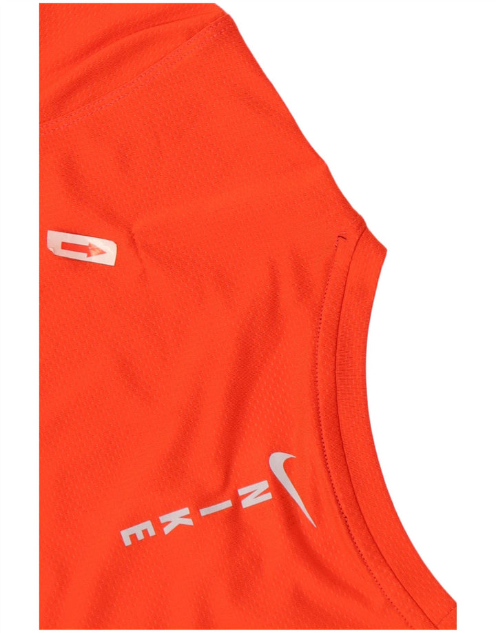Женская футболка с графическим принтом Nike Dri Fit UK 14, большой оранжевый полиэстер