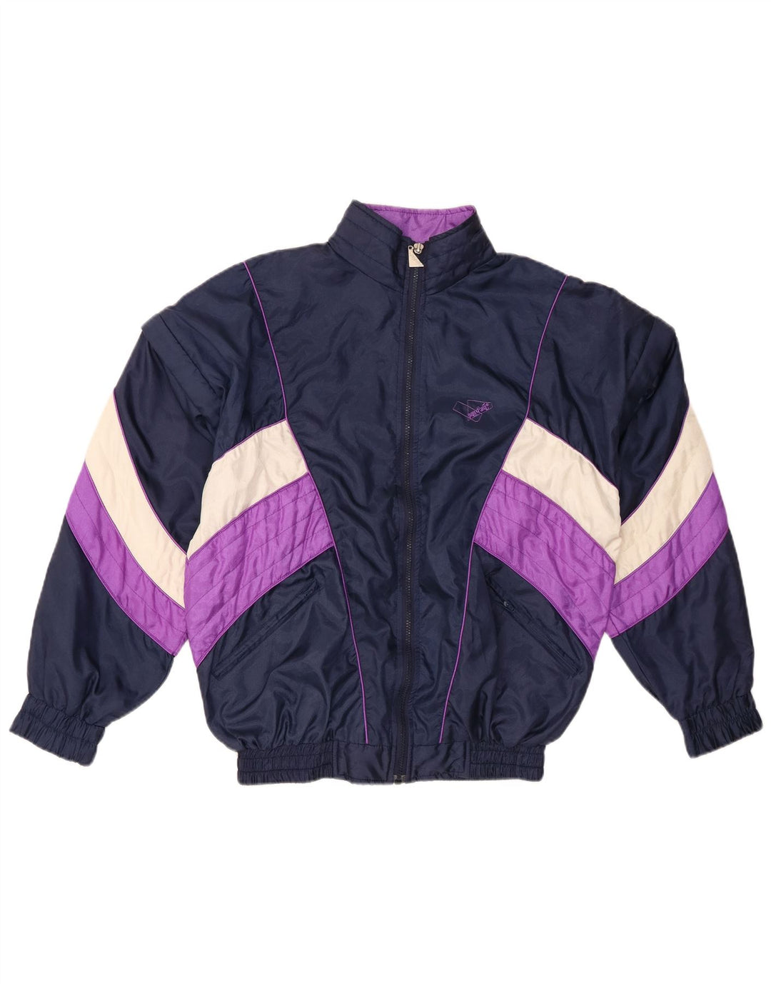 Мужской спортивный костюм Pandora среднего размера, темно-синий, с цветными блоками, полиамид, ретро