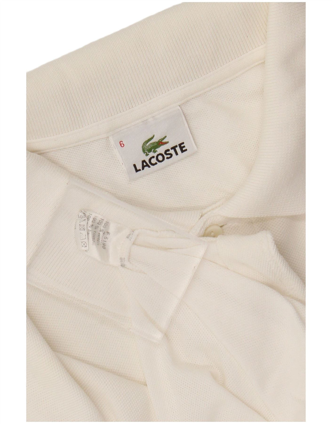 Мужская рубашка-поло LACOSTE, размер 6 XL, белый хлопок