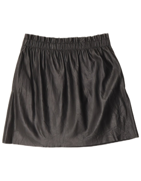 Женская мини-юбка из искусственной кожи Zara Medium W28, черный полиэстер
