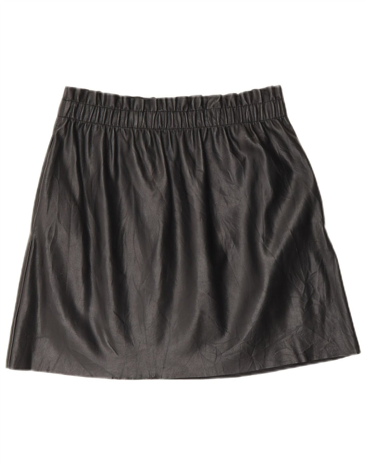 Женская мини-юбка из искусственной кожи Zara Medium W28, черный полиэстер