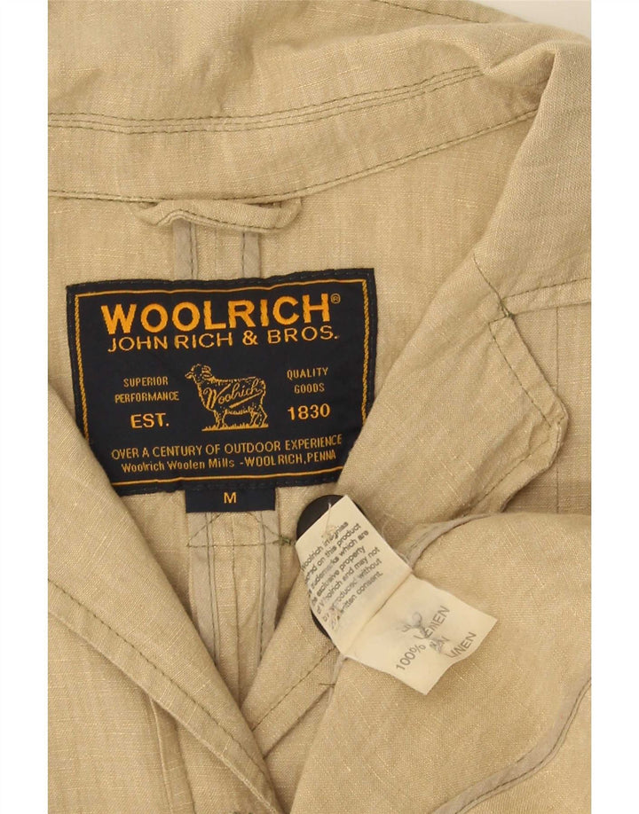 Женский пиджак Woolrich на 4 пуговицах, Великобритания, 12, средний бежевый льняной цвет