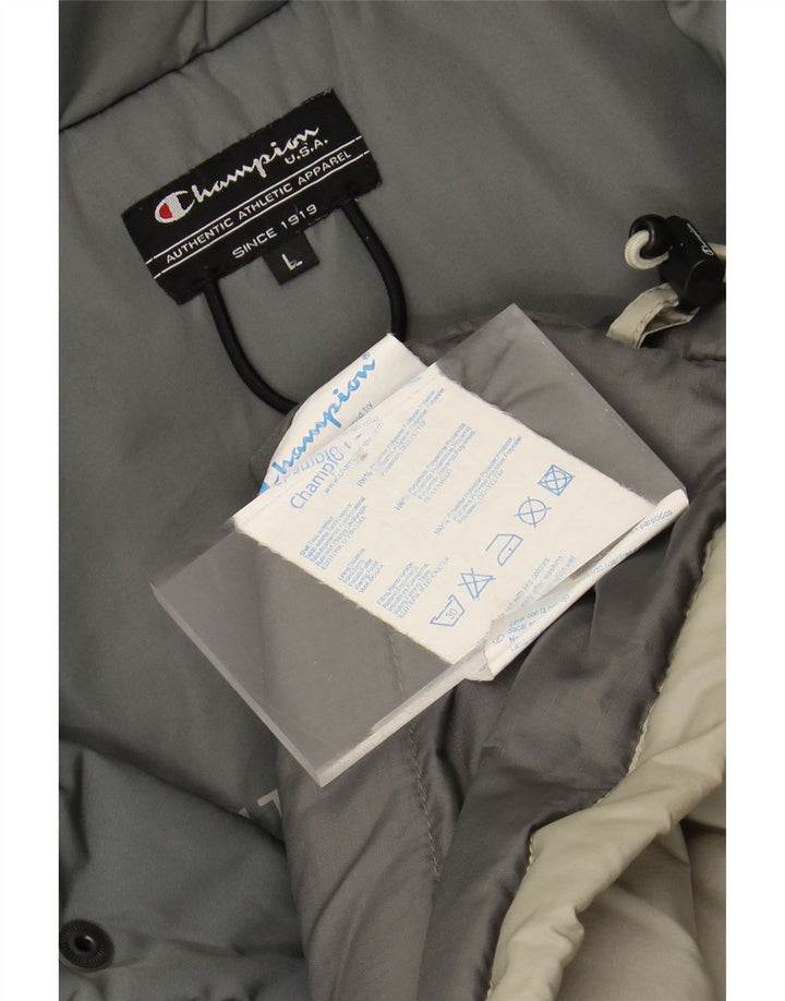 CHAMPION Mens Windbreaker Jacket UK 40 Large Grey Polyamide