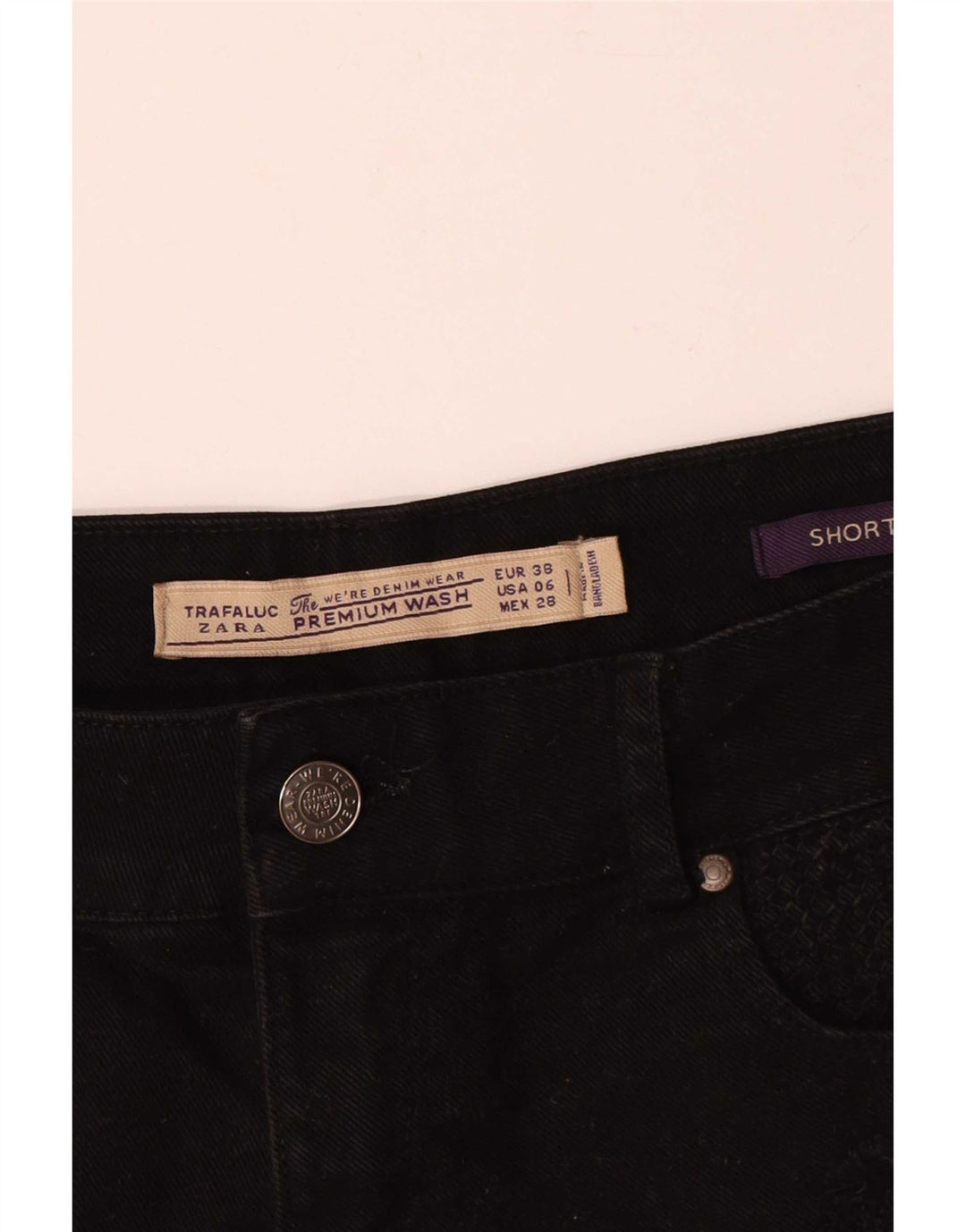 Женские джинсовые шорты Zara EU 38, маленькие W28, черные