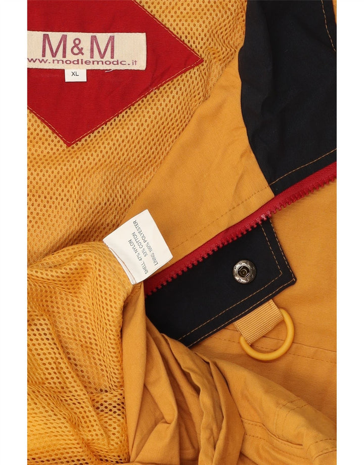 Винтажная мужская дождевик UK 42 XL, желтый нейлон