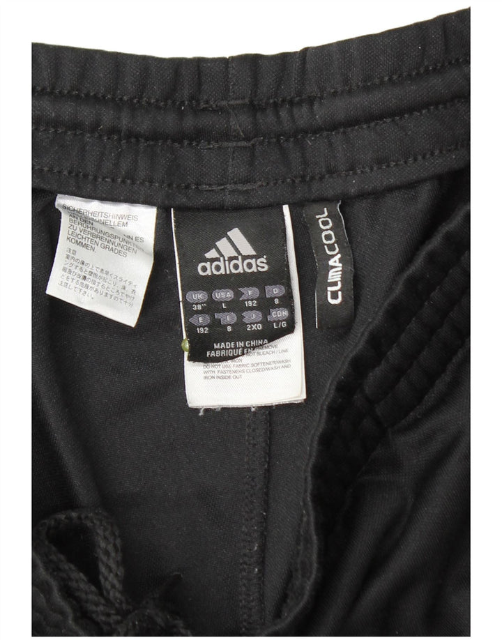 Мужские спортивные брюки Adidas XL черные из полиэстера с цветными блоками