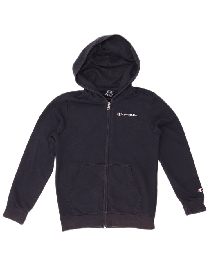 Свитер с капюшоном и молнией с графическим рисунком для мальчиков CHAMPION, 9–10 лет, средний, темно-синий