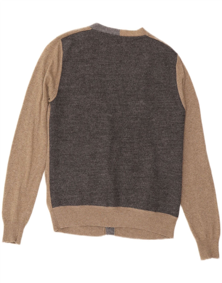 HARMONT & BLAINE Женский кардиган-свитер UK 10, маленький коричневый с цветными блоками