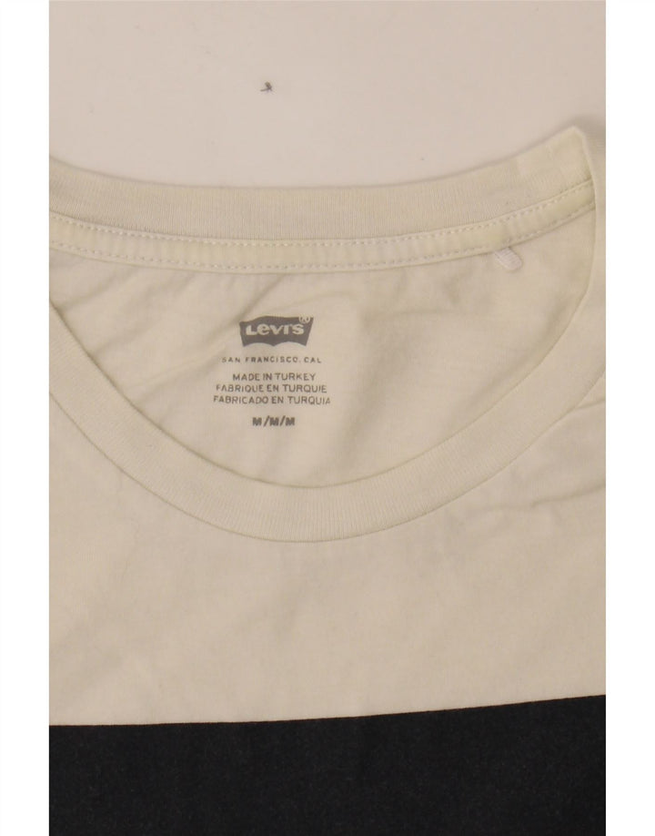 LEVI'S Womens Graphic T-Shirt Top UK 12 Medium White Cotton Vintage Levi's and Second-Hand Levi's from Messina Hembry 