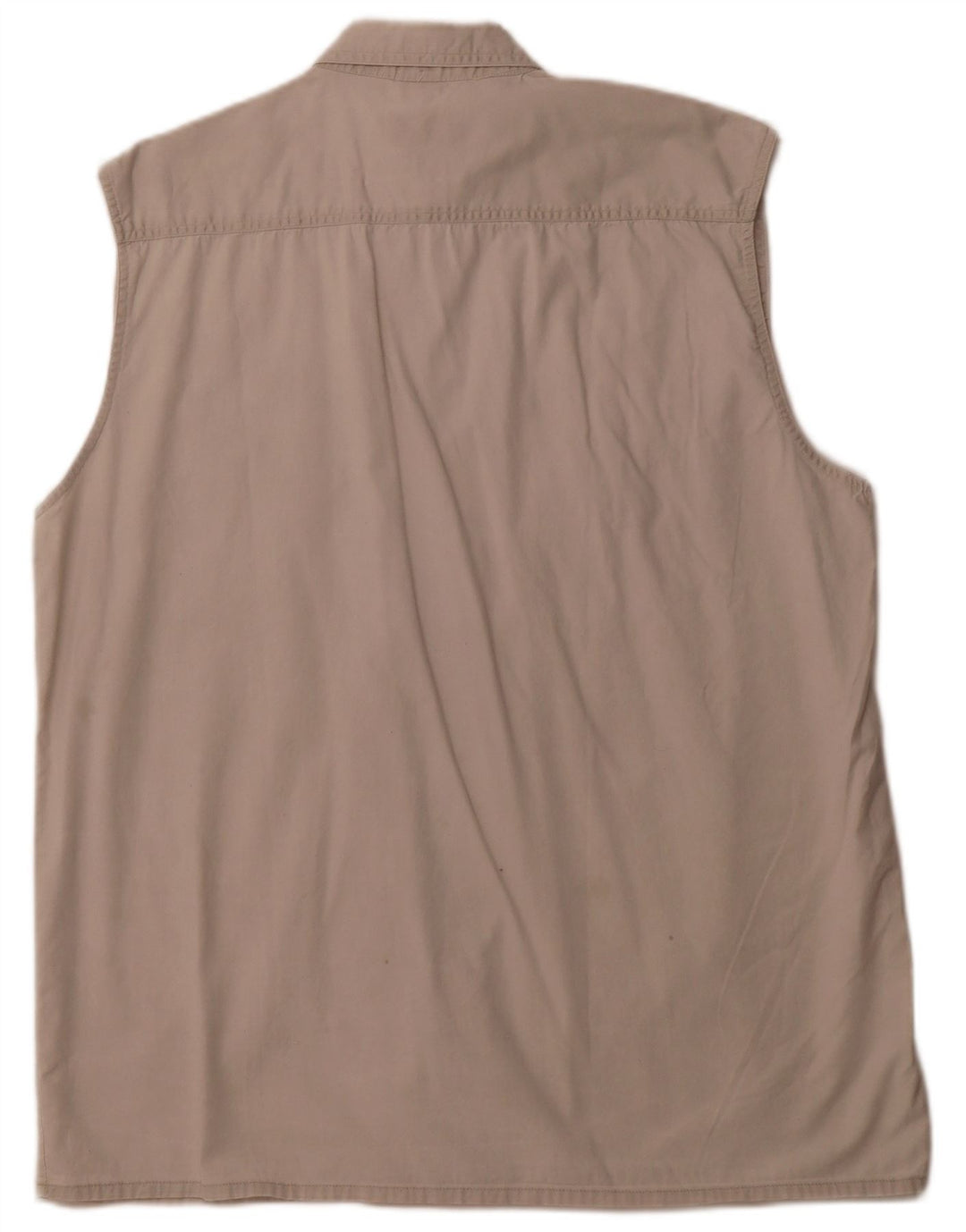 VINTAGE Мужская рубашка без рукавов большого размера из хлопка бежевого цвета