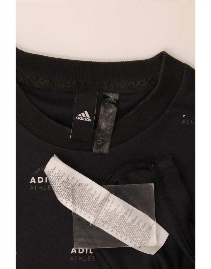 Мужской свитер с рисунком Adidas, маленький черный хлопковый джемпер