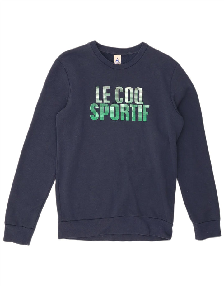 LE COQ SPORTIF Мужской свитшот с рисунком, маленький темно-синий хлопковый джемпер