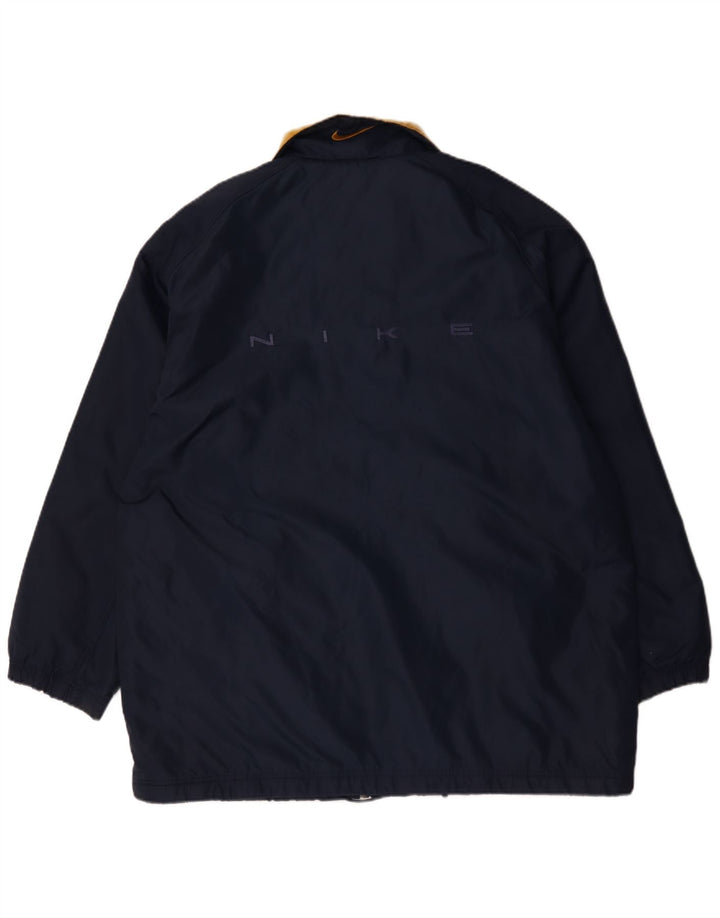 Мужская дождевик Nike UK 40, большая темно-синяя нейлоновая куртка