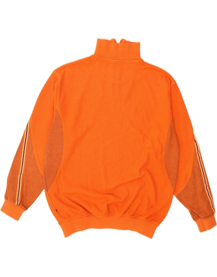 ENGBERS Mens Zip Neck Jumper Sweater Large Orange Cotton Vintage Engbers and Second-Hand Engbers from Messina Hembry 