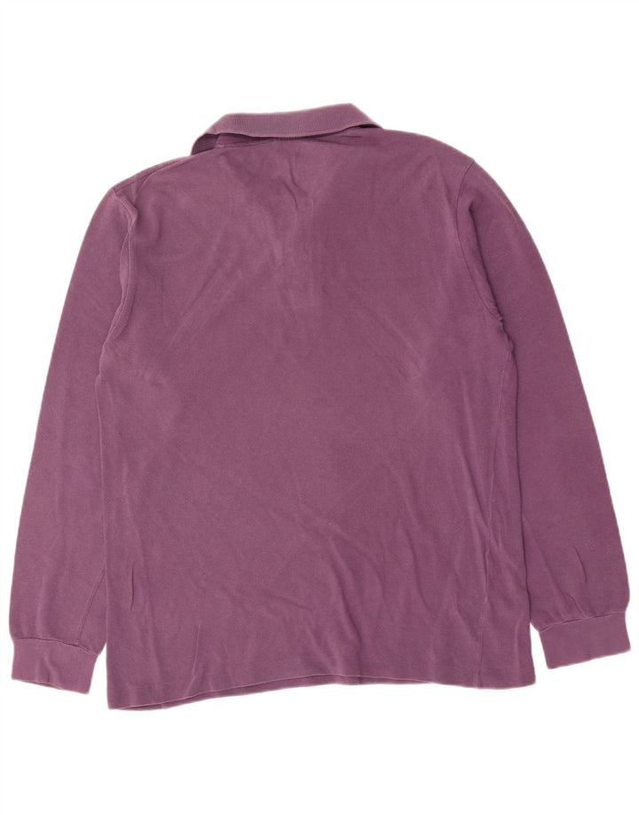 LACOSTE Мужская рубашка поло с длинным рукавом, средний фиолетовый хлопок