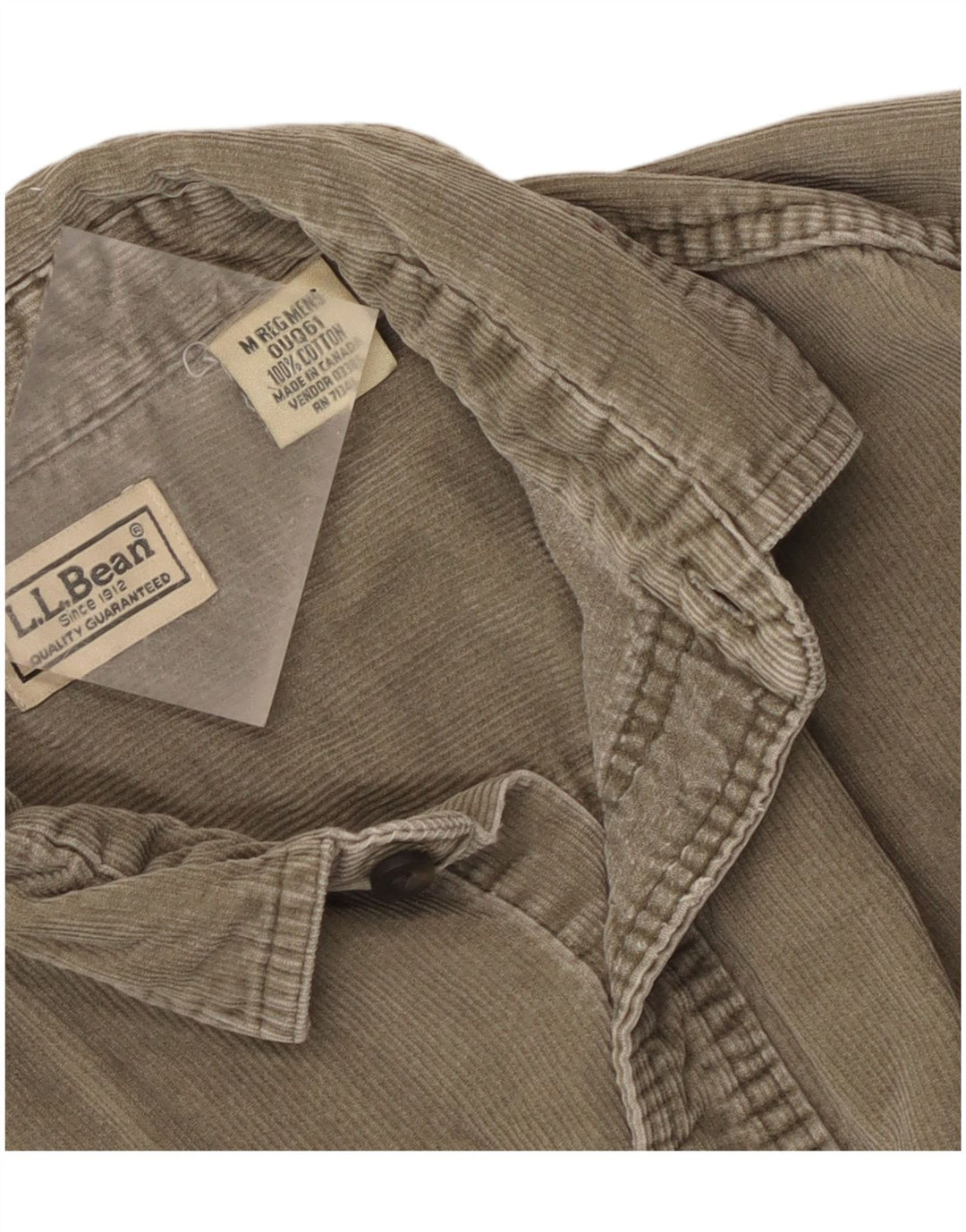 Мужская вельветовая рубашка L.L.Bean, хлопок среднего цвета хаки