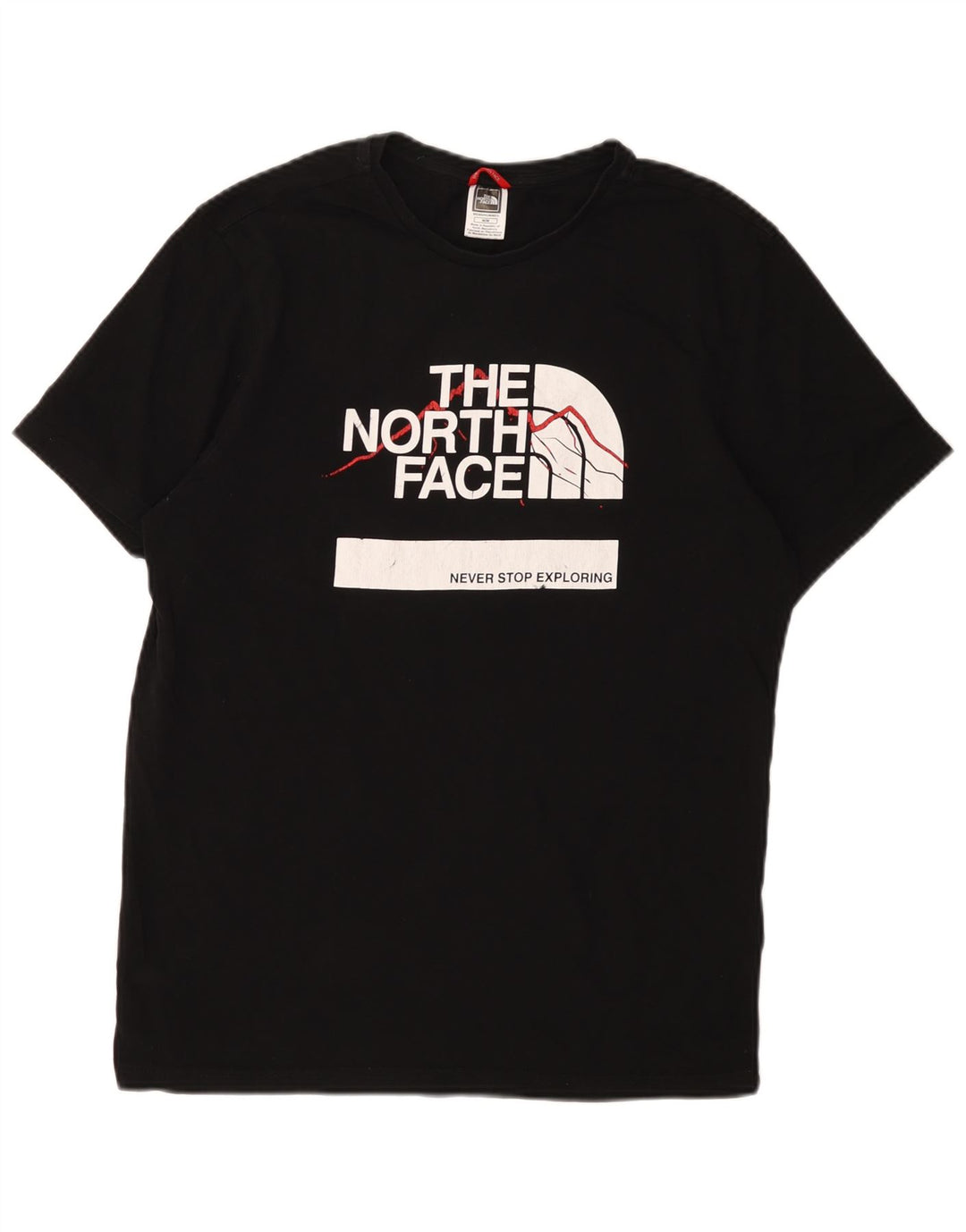 Мужская футболка с рисунком The North Face, хлопковый топ среднего размера, черный
