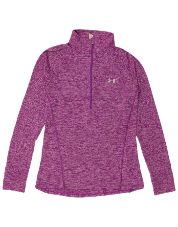 UNDER ARMOUR Womens Pullover Tracksuit Top UK 10 Small Purple Flecked
