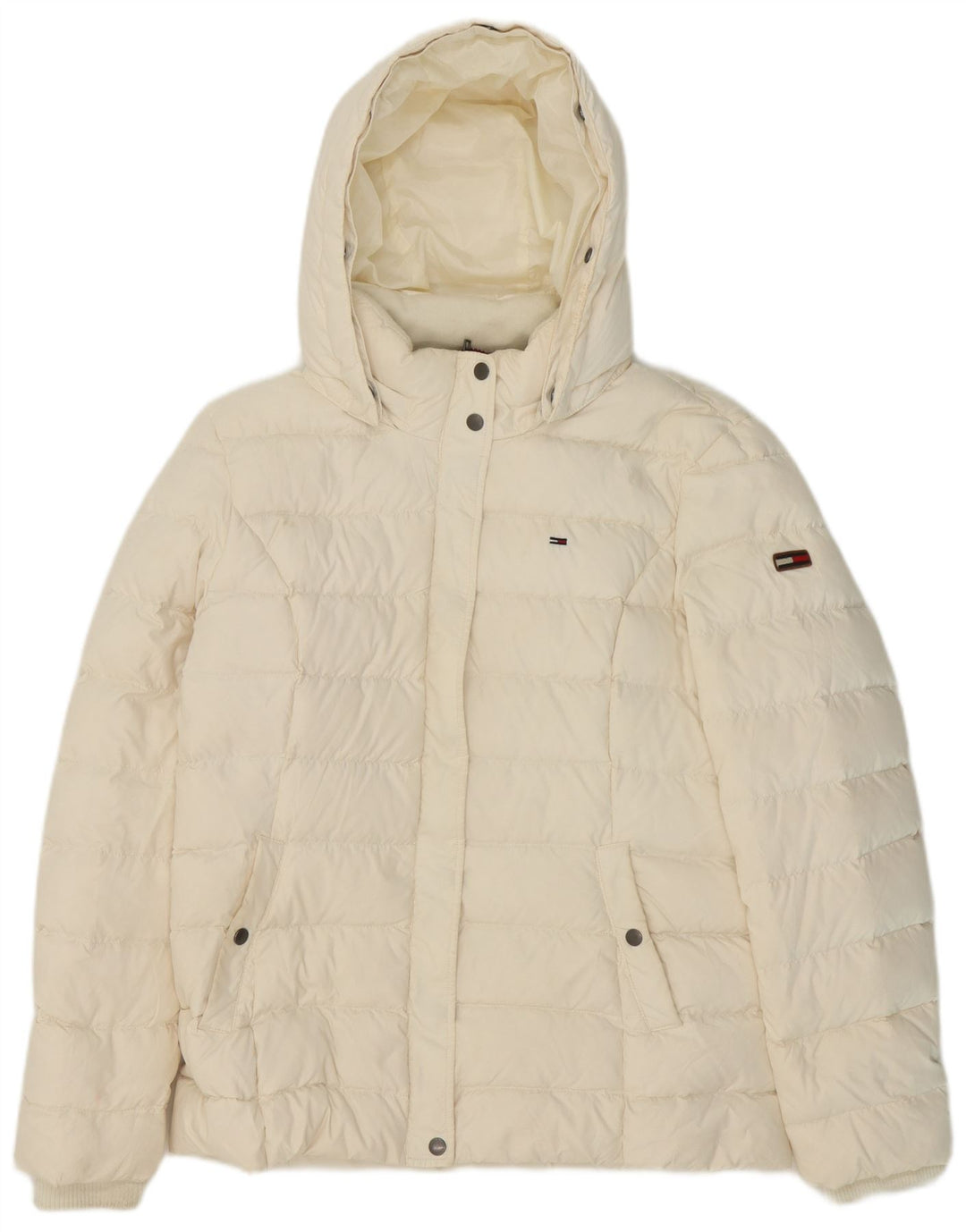 Женская стеганая куртка с капюшоном Tommy Hilfiger UK 18 XL, белый полиэстер