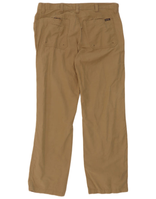 Мужские прямые повседневные брюки Eddie Bauer W36 L32, хаки, хлопок