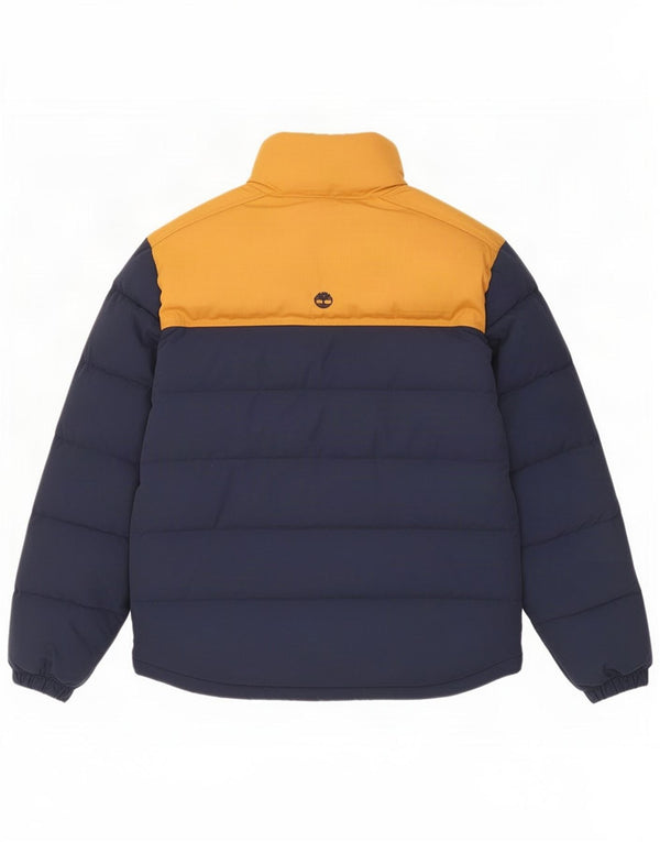Мужская утепленная куртка свободного кроя Timberland UK 36, маленькая, темно-синяя, с цветными блоками