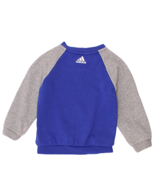 Джемпер с рисунком Adidas для мальчиков 12–18 месяцев, синий с цветными блоками