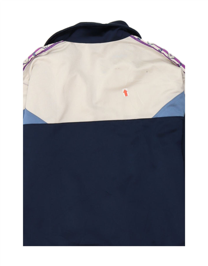 LOTTO Boys Graphic Tracksuit Top Jacket 8-9 Years Navy Blue Colourblock Vintage Lotto and Second-Hand Lotto from Messina Hembry 