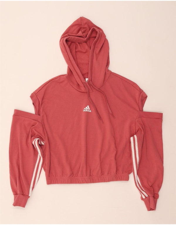 Женский укороченный джемпер с открытыми плечами Adidas Oversized UK 4/6 XS Розовый