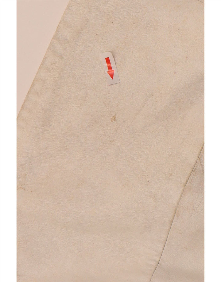 Винтажный женский кожаный комплект из 2 юбок UK 12 Medium W26 Off White