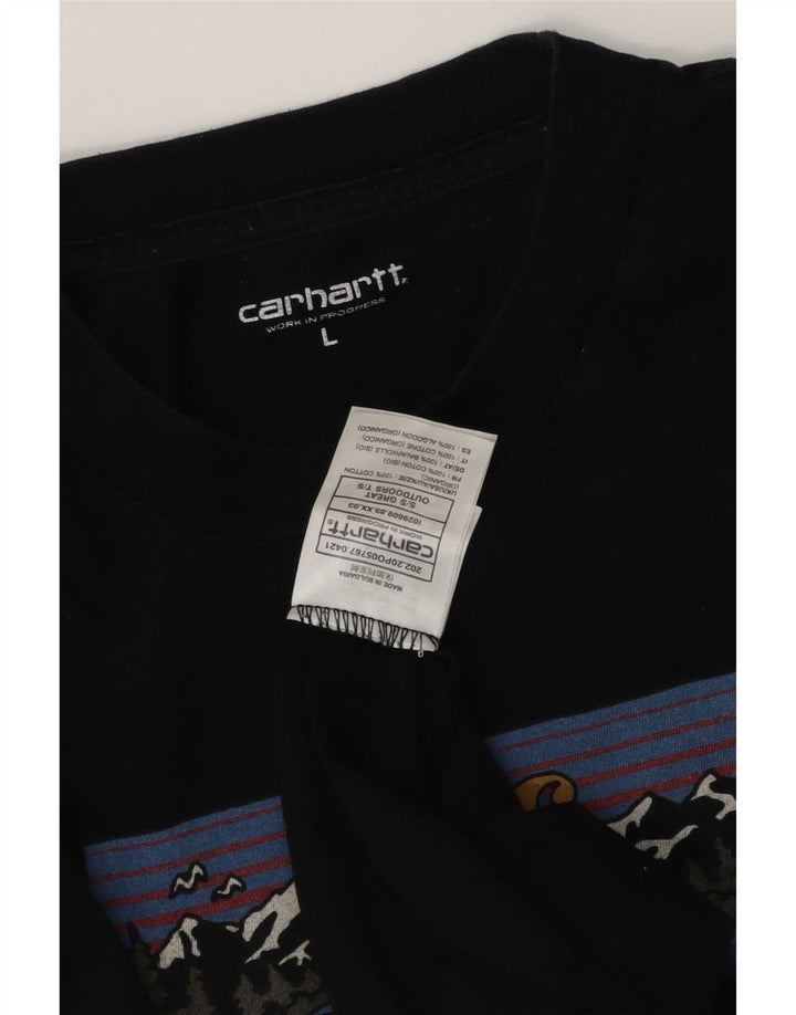 Мужская футболка с рисунком Carhartt, большой черный хлопок