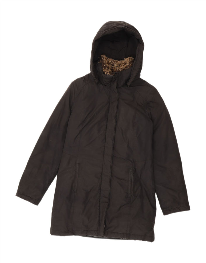 Женское стеганое пальто с капюшоном Woolrich UK 10, маленький черный полиэстер