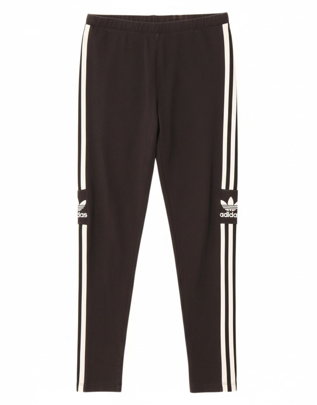 ADIDAS Womens Graphic Leggings UK 12 Medium  Black Cotton