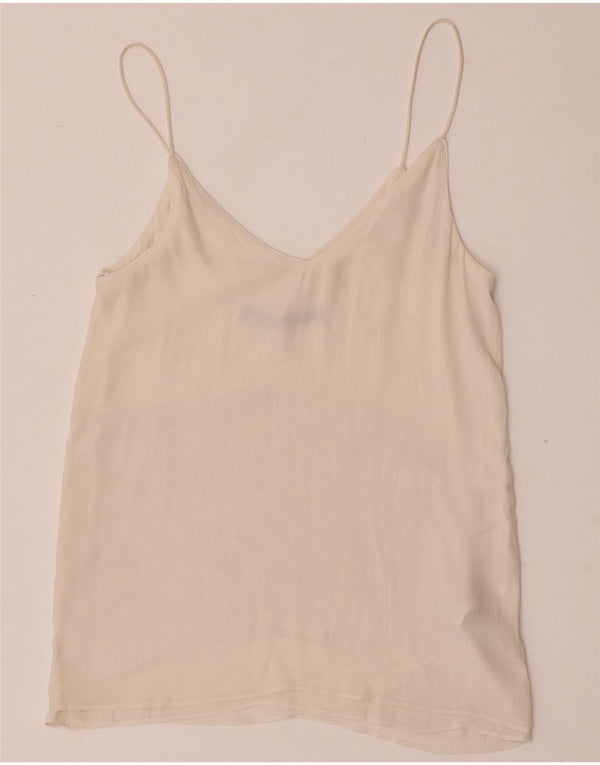 Женский топ на бретельках Zara UK 6 XS из белого полиэстера