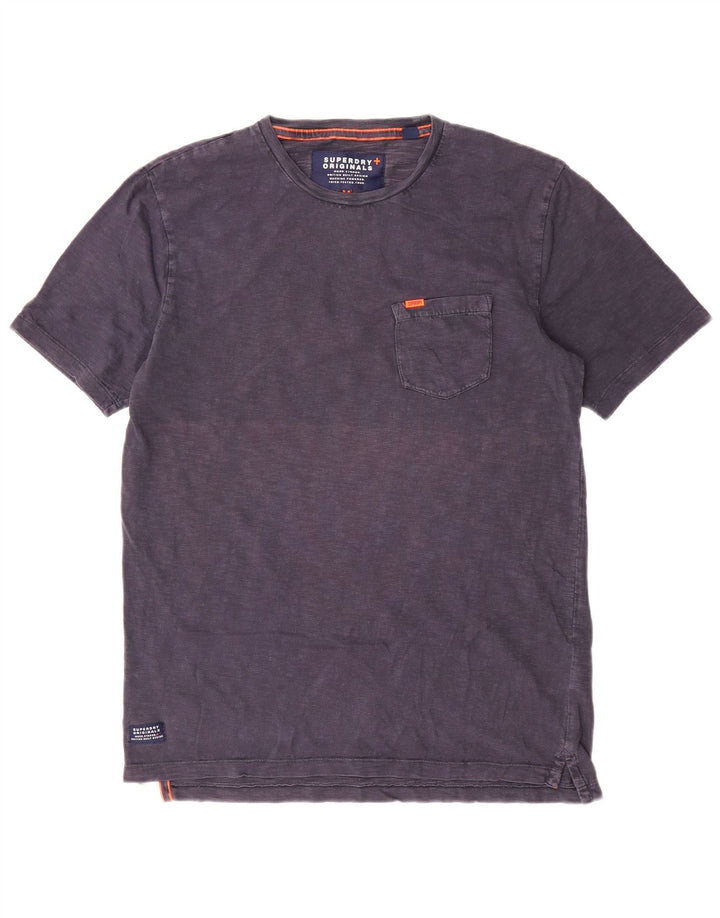 Мужская футболка Superdry Top среднего размера, темно-синяя, хлопок