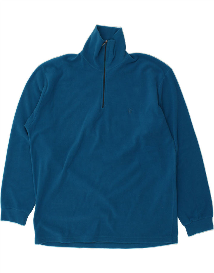 BAILO Mens Zip Neck Fleece Jumper Large Blue Polyester Vintage Bailo and Second-Hand Bailo from Messina Hembry 