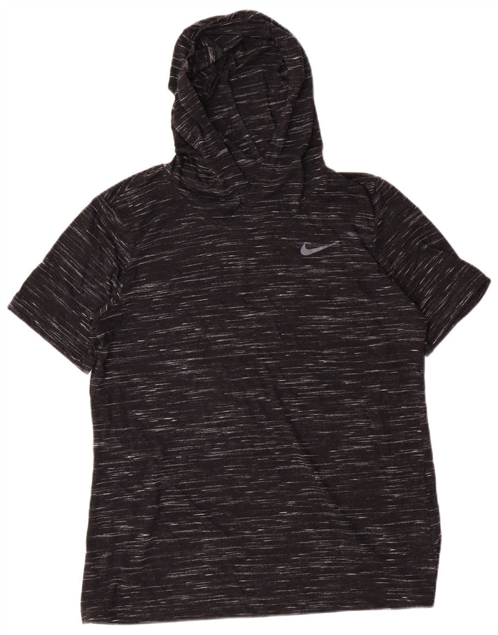 Женская футболка с капюшоном Nike Top UK 14, средний черный полиэстер с крапинками
