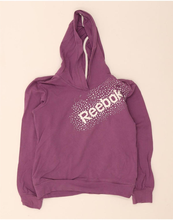 Джемпер с капюшоном Reebok для девочек 11–12 лет, фиолетовый, хлопок