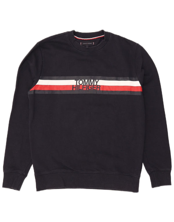 TOMMY HILFIGER Мужской свитшот с рисунком, большой темно-синий, с цветными блоками