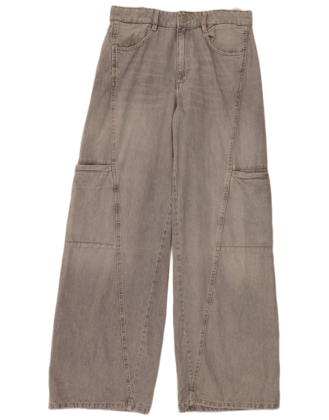 Женские широкие джинсы карго ZARA EU 40 Medium W30 L34 Серый хлопок